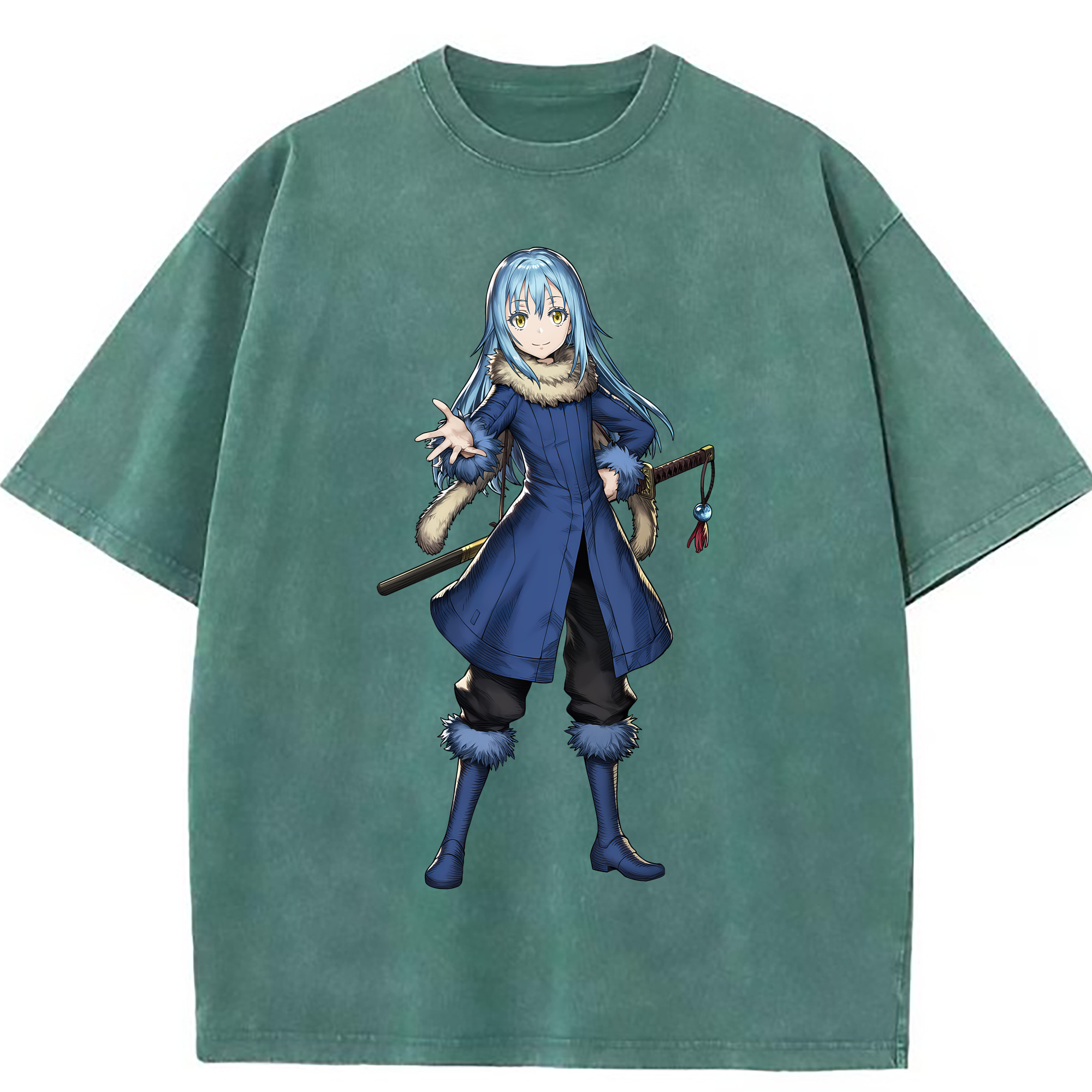 （画像用） 転スラ Regarding Reincarnated to Slime 綿100% ヴィンテージ風 半袖Tシャツ（フロントプリント）